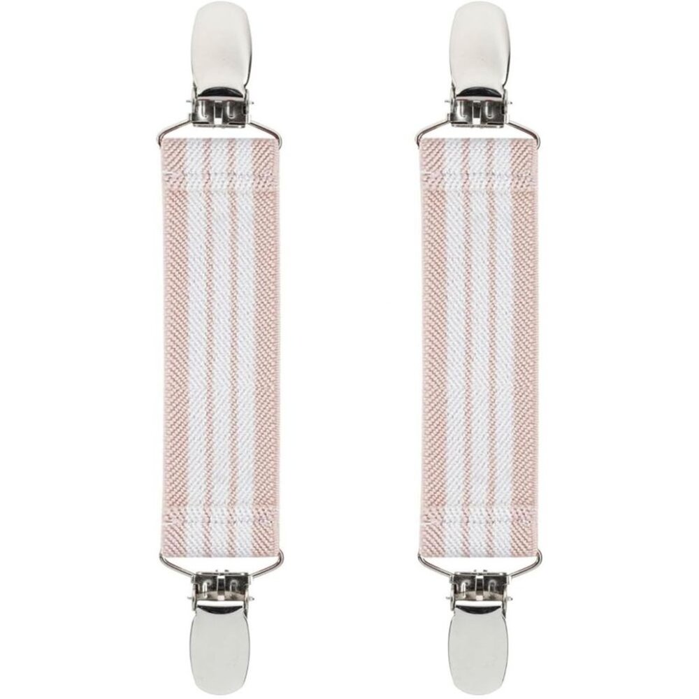 Hold’Em 1” Boot Straps Leg Pant Stirrup Elastic Extra Heavy Clips - Beige/White